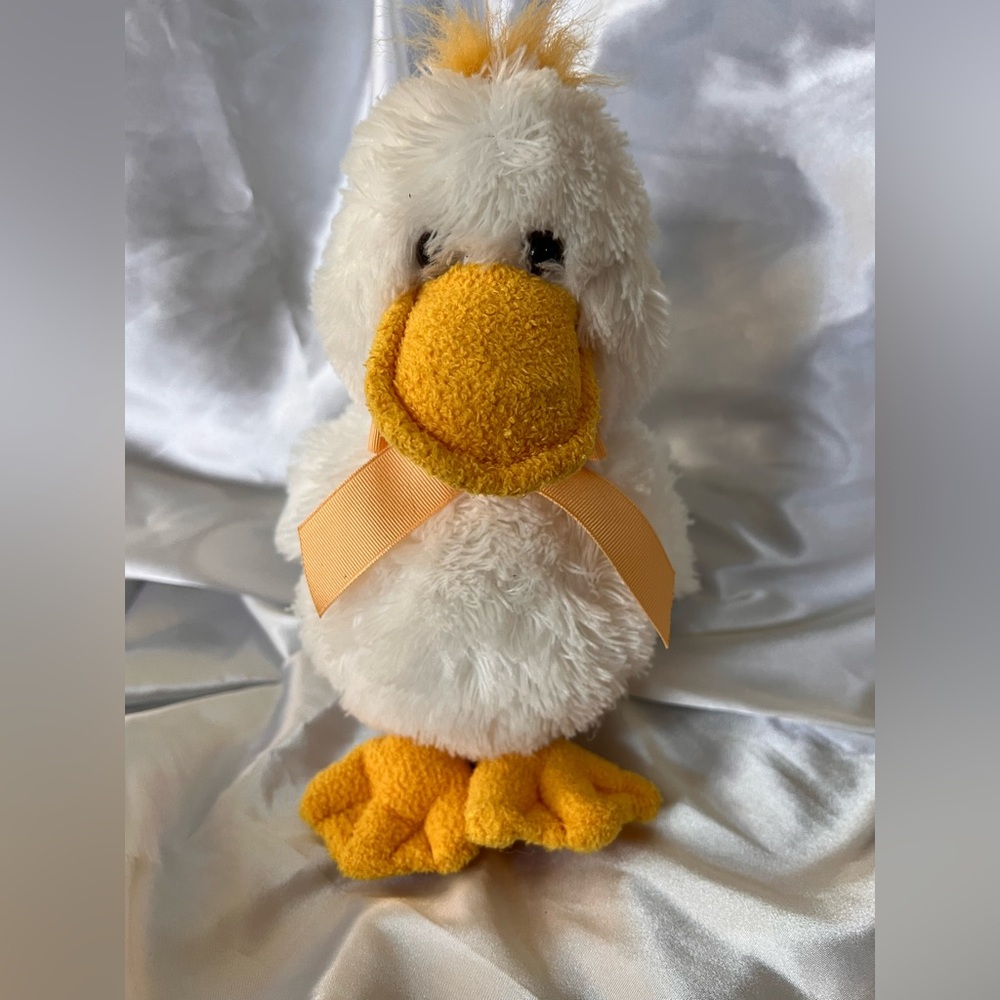 PLUSHIE Duck Stuffed Animal - White and Yellow PERFECT FOR EASTER BASKETS
